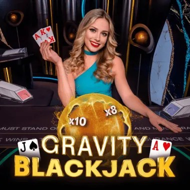 Screenshot van het Gravity Blackjack spel op Skyhills casino interface
